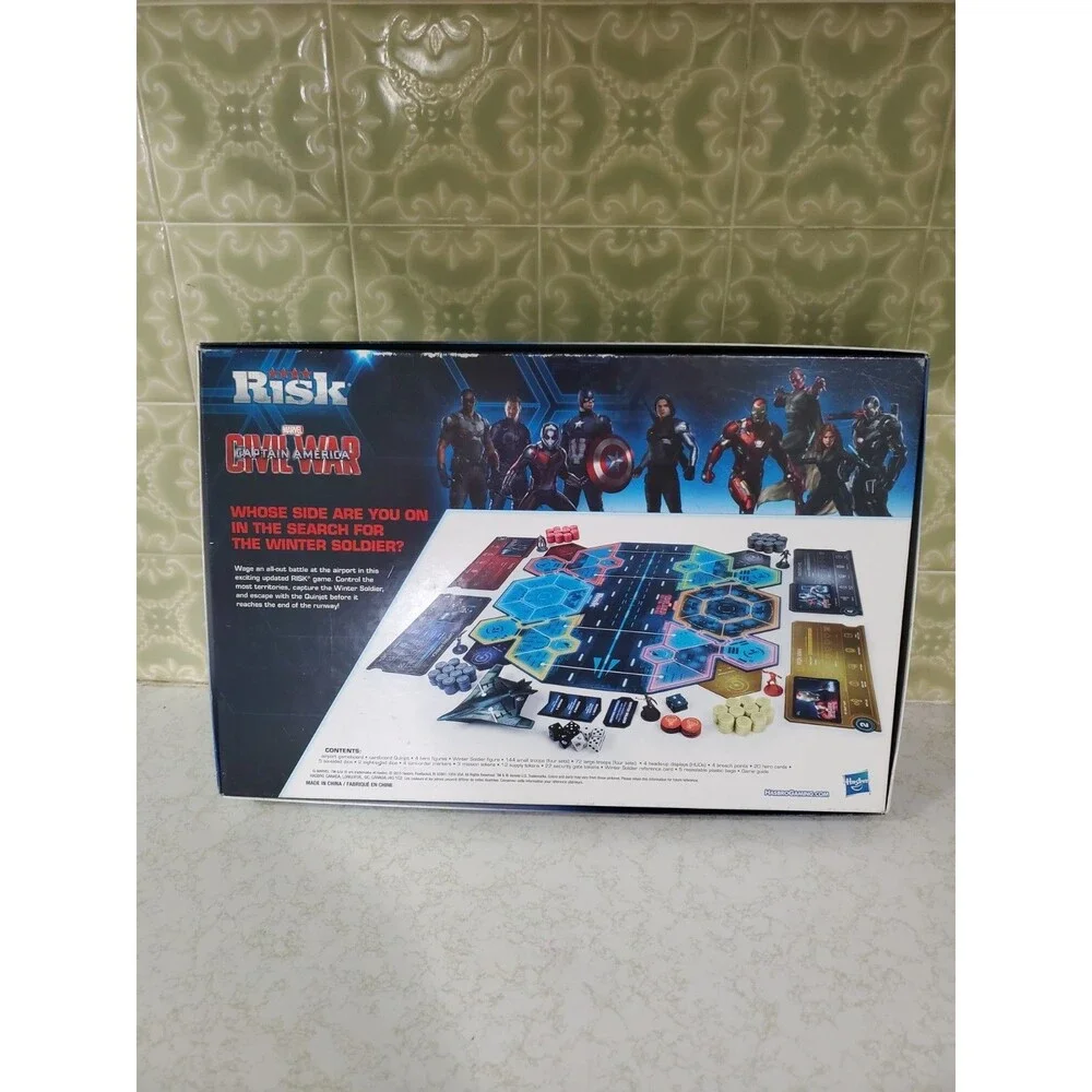 Risk Captain America Marvel Avengers Civil War Board Game Hasbro Complete